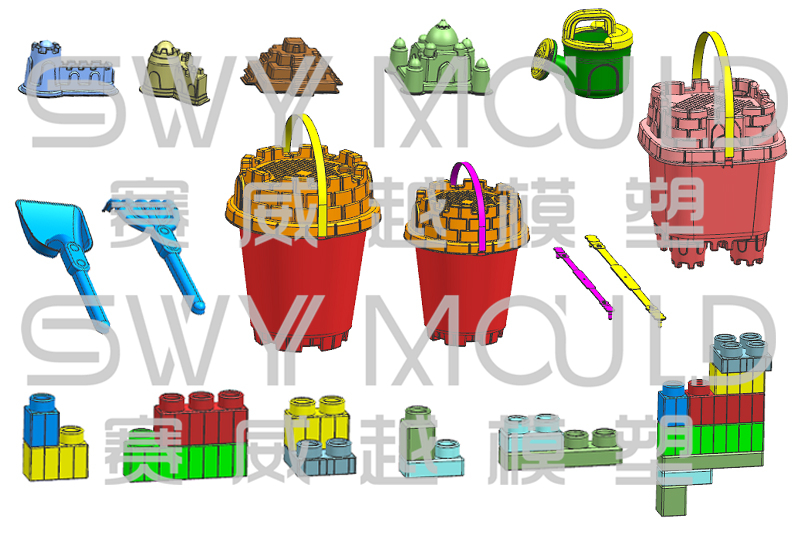 A Set Of Children's Toy Moulds Finishing Design Process